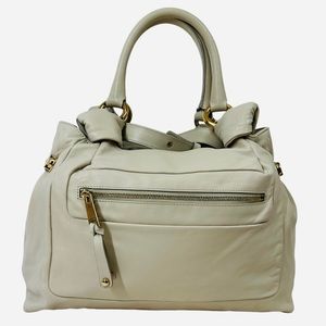 Marc Jacobs Cream Leather Mercer Hobo Tote Bag Knot Handles